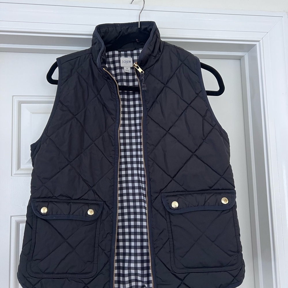 J. Crew Black Quilted Vest